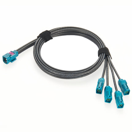 4-in-1 TE MATE-AX Z Male to 4 x FAKRA Z Female RF Cable Assembly