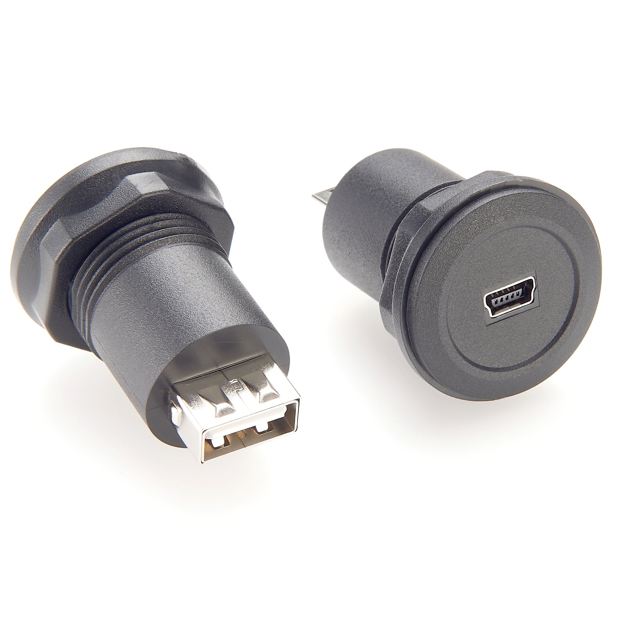 Usb Jack Panel USB Mini B Jack to USB A Jack Round Panel Mount Adapter – Premier Cable