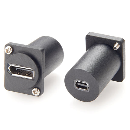 D-Type Panel Mount DisplayPort to Mini DisplayPort Adapter