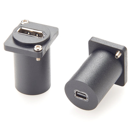 D-Type Panel Mount DisplayPort to Mini DisplayPort Adapter