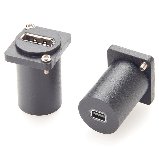 D-Type Panel Mount DisplayPort to Mini DisplayPort Adapter