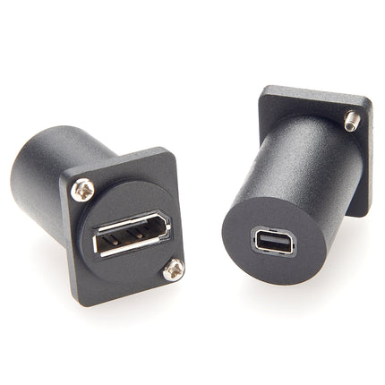 D-Type Panel Mount DisplayPort to Mini DisplayPort Adapter