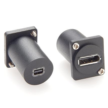 D-Type Panel Mount DisplayPort to Mini DisplayPort Adapter