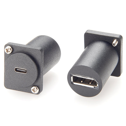 D-Type Panel Mount Coupler USB C to DisplayPort 1.2