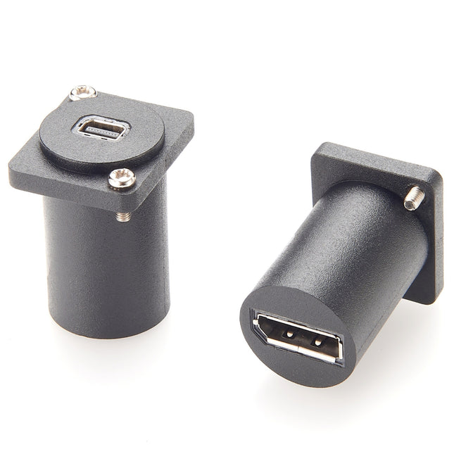 Panel Mount Mini DisplayPort to DisplayPort Adapter