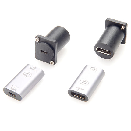 D-Type Panel Mount Coupler USB C to DisplayPort 1.2