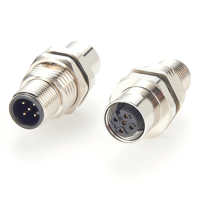 M12 A-Code 5 Pin Panel Feed-through Adapter