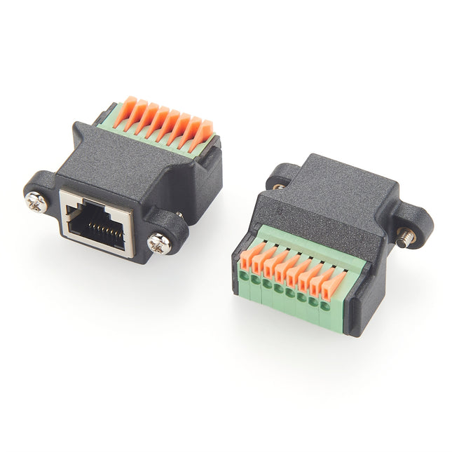 RJ45 Panel Mount Screw Terminal Adapter