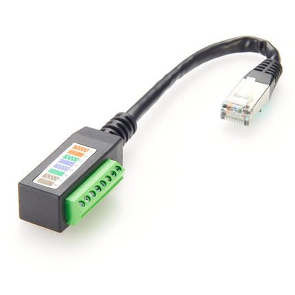 Cat5e RJ45 Male Plug to 8-Pin Terminal Block