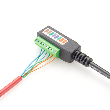 RJ45 Female to 8-Pin Screw Terminal Block Cable