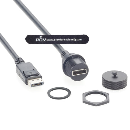 Waterproof Panel Mounht DisplayPort Extension Cable