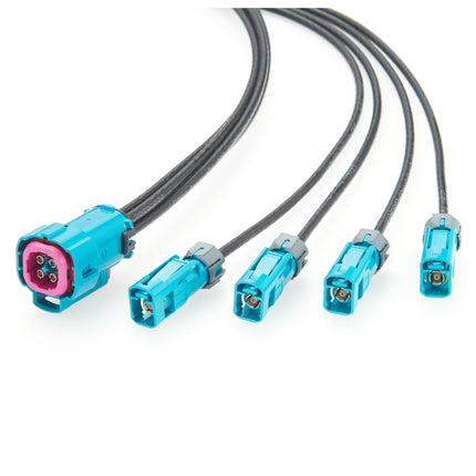 Waterproof Quad HFM Mini FAKRA RF Coaxial Cable 4 In 1