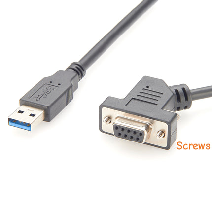 USB to DB9 Female 45 Degree RS232 Serial Cable with Screws