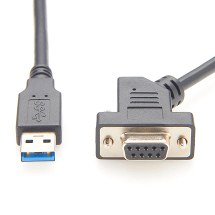 USB to DB9 Female 45 Degree RS232 Serial Cable with Screws