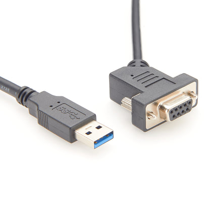 USB to DB9 Female 45 Degree RS232 Serial Cable with Screws