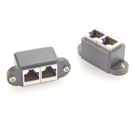 Dual RJ45 CAT6 Panel Mount Coupler