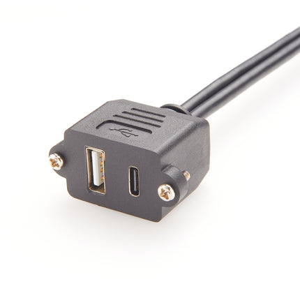 Screw Lock Panel Mount Cable USB A & USB C 
