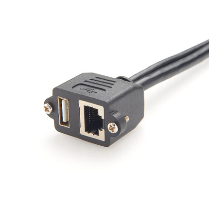RJ45 USB Combo Connector USB 2.0 RJ45 Screw Panel Mount Cable