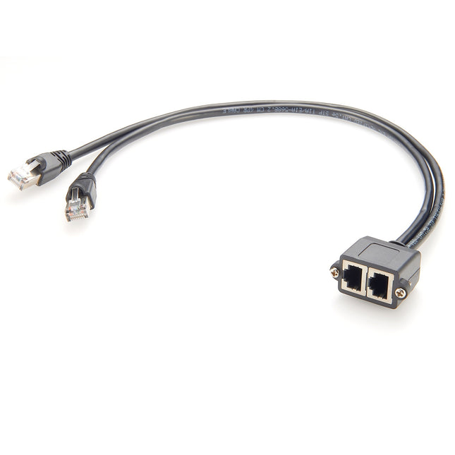 Dual Port Cat5e RJ45 LAN Ethernet Network Extension Cable