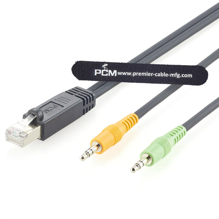 RJ45 Male to Dual 3.5mm TRS Male AXIA Cable 6 feet