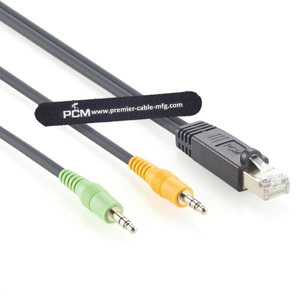 RJ45 Male to Dual 3.5mm TRS Male AXIA Cable 6 feet