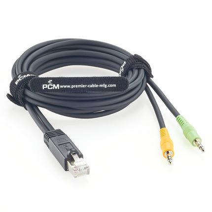 RJ45 Male to Dual 3.5mm TRS Male AXIA Cable 6 feet