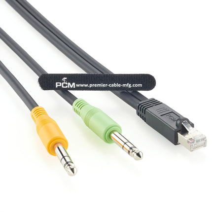 RJ45 Male to Dual 6.3mm 1/4" TRS Stereo Male AXIA Adapter Cable
