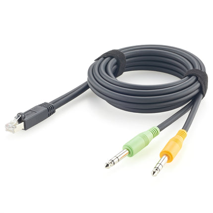RJ45 Male to Dual 6.3mm 1/4" TRS Stereo Male AXIA Adapter Cable