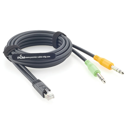 RJ45 Male to Dual 6.3mm 1/4" TRS Stereo Male AXIA Adapter Cable