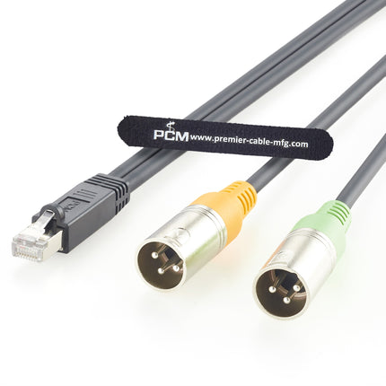 RJ45 Male to Dual XLR 3 Pin Male AXIA Audio Cable
