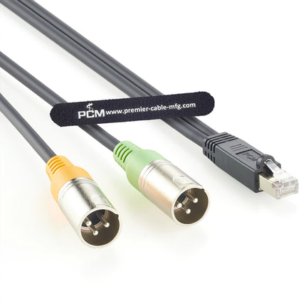RJ45 Male to Dual XLR 3 Pin Male AXIA Audio Cable