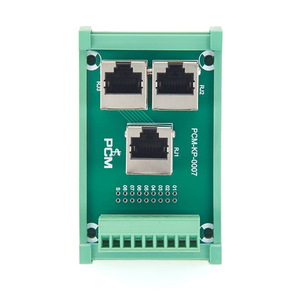 DIN Rail 3-Way RJ45 to Terminal Block Adapter