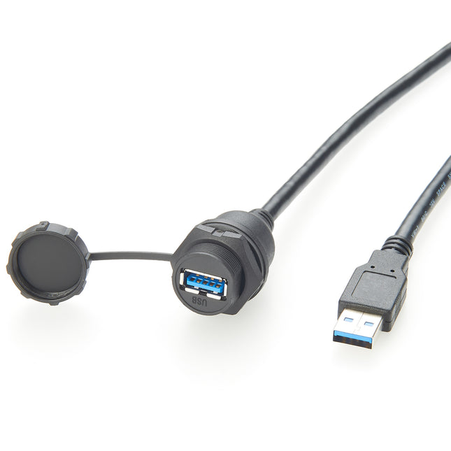 Waterproof USB 3.0 Panel Mount Cable