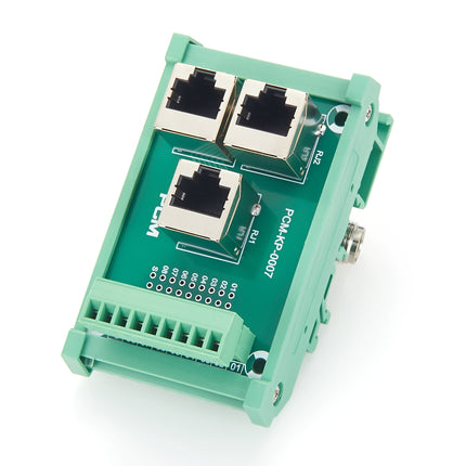 DIN Rail 3-Way RJ45 to Terminal Block Adapter
