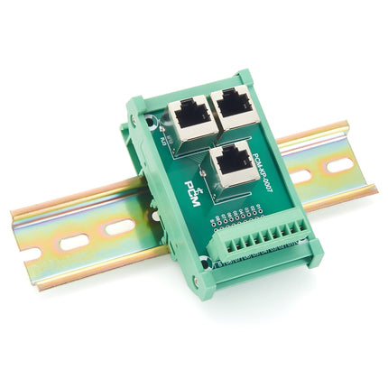 DIN Rail 3-Way RJ45 to Terminal Block Adapter