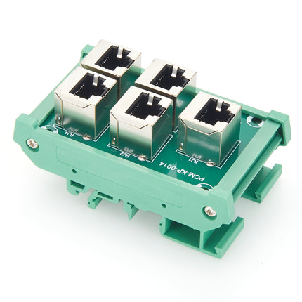 RJ45 8P8C 5-Way DIN Rail Mount Interface Module