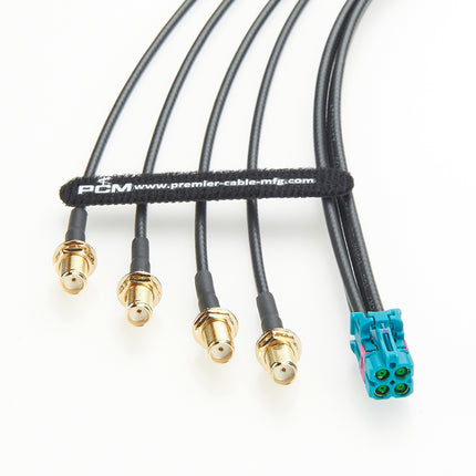 TE MATE-AX Mini FAKRA Quad Jack to 4 x SMA Jack Cable Assembly