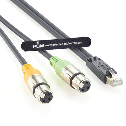 RJ45 Male to Dual XLR Female 3 Pin Audio Adapter Cable