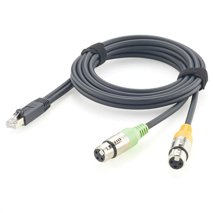 RJ45 Male to Dual XLR Female 3 Pin Audio Adapter Cable