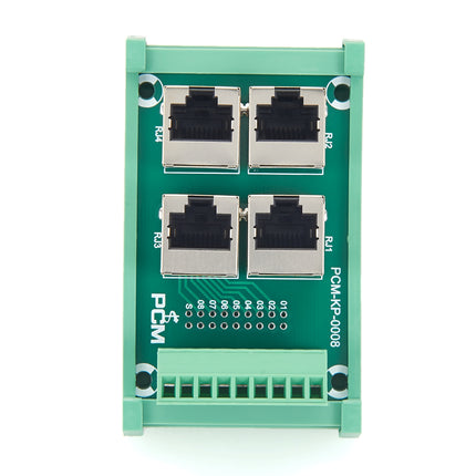 DIN Rail 4-Way RJ45 to Terminal Block Adapter