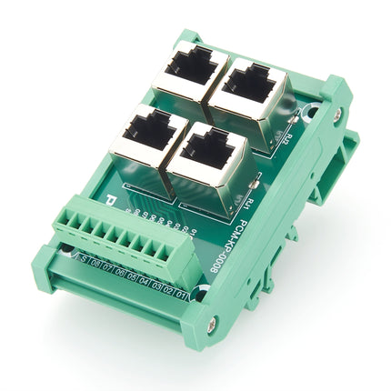 DIN Rail 4-Way RJ45 to Terminal Block Adapter