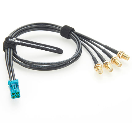 TE MATE-AX Mini FAKRA Quad Jack to 4 x SMA Jack Cable Assembly