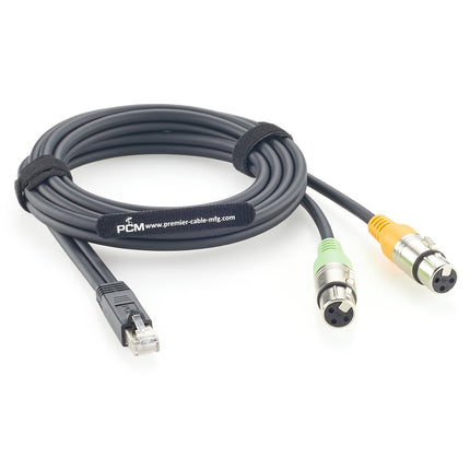 RJ45 Male to Dual XLR Female 3 Pin Audio Adapter Cable