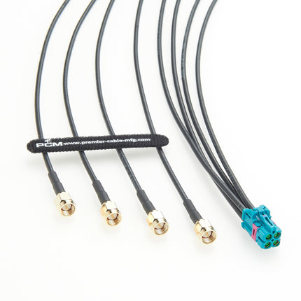 1-2298721-9 TE MATE-AX Jack to 4 x SMA Plug RF Coaxial Cable Assembly