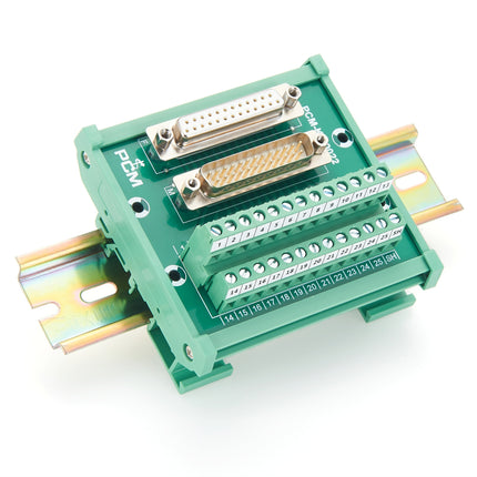 DIN Rail Mount D-Sub DB25 Male Female Header Breakout Board