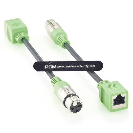 3 Pin XLR Female to RJ45 Female Adapter Cable