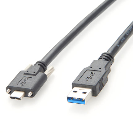 USB 3.0 A to USB 3.1 C Screw Lock Cable