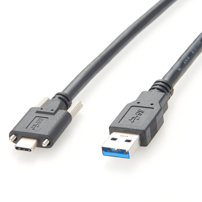 USB 3.0 A to USB 3.1 C Screw Lock Cable