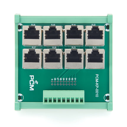 DIN Rail 8-Way RJ45 to Terminal Block Adapter