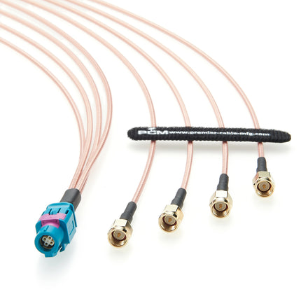 HSD Z Code Female to 4 SMA Male Cable